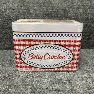 Betty Crocker Keepsake Recipe Box Tin Red Gingham New Sealed with Cards Dividers